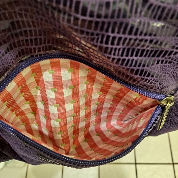 Pinky Bags Shimmering Snakeskin Purple Hobo Shoulder Bag - Picture 10 of 10